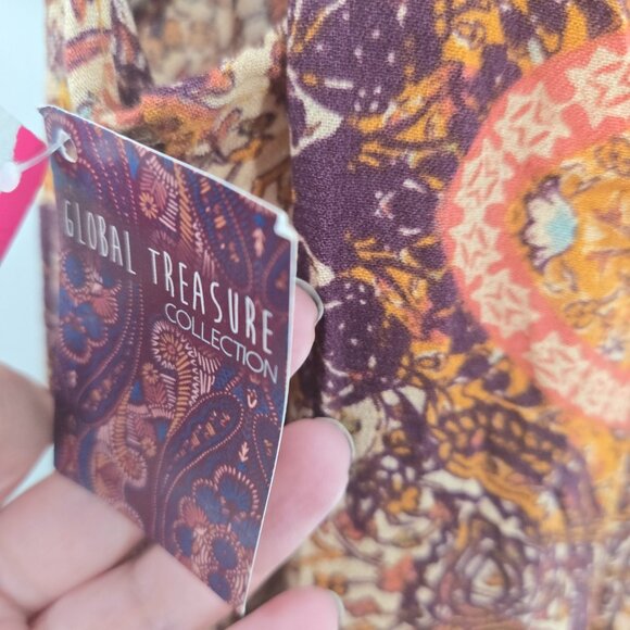 Xhilaration Orange Brown Boho Gypsy Gauze Semi-Sheer Maxi Dress Size Small - Picture 11 of 12